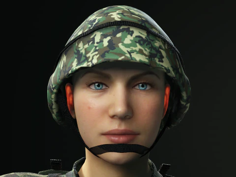 Female Marine Soldier 3D Model