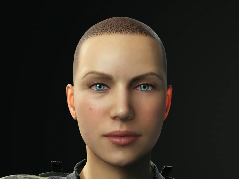 Female Marine Soldier 3D Model