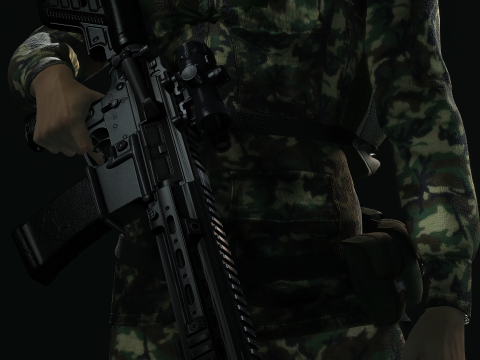 Female Marine Soldier 3D Модель