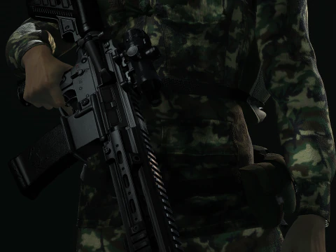 Female Marine Soldier 3D Model
