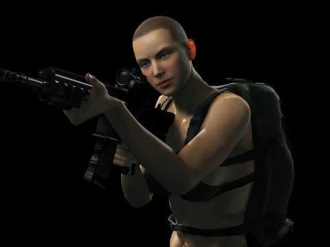 Female Marine Soldier 3D Модель