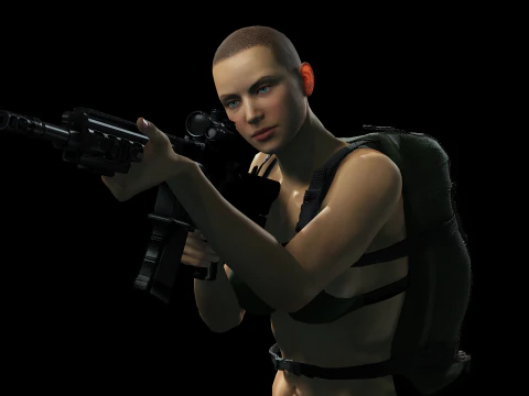 Female Marine Soldier 3D Model
