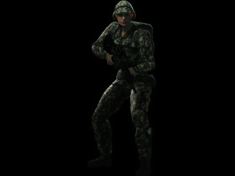 Female Marine Soldier 3D Модель
