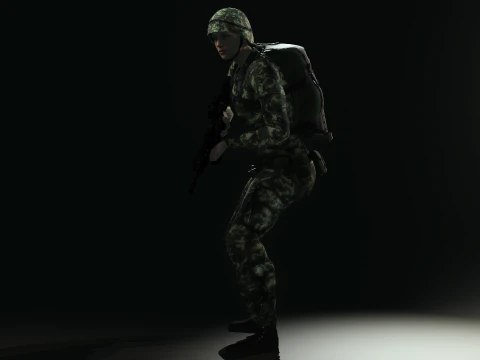 Female Marine Soldier 3D Model
