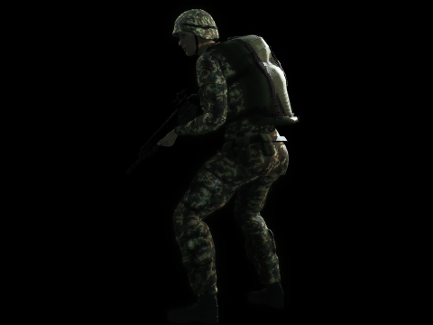 Female Marine Soldier 3D Модель