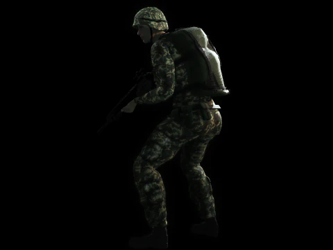 Female Marine Soldier 3D Model