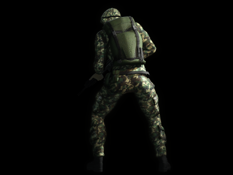 Female Marine Soldier 3D Модель