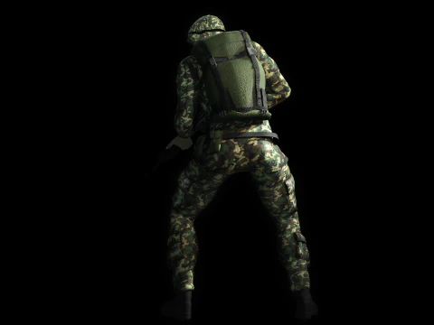 Female Marine Soldier 3D Model