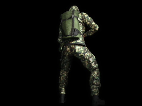 Female Marine Soldier 3D Модель