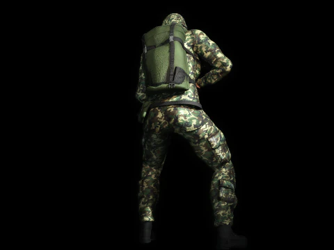 Female Marine Soldier 3D Model