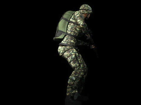 Female Marine Soldier 3D Model