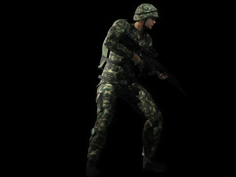 Female Marine Soldier 3D Модель