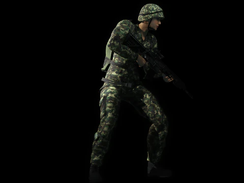 Female Marine Soldier 3D Model