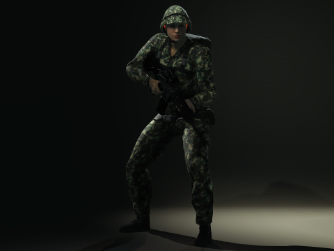 Female Marine Soldier 3D Модель