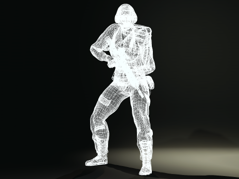 Female Marine Soldier 3D Модель