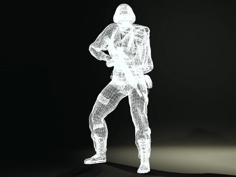 Female Marine Soldier 3D Model