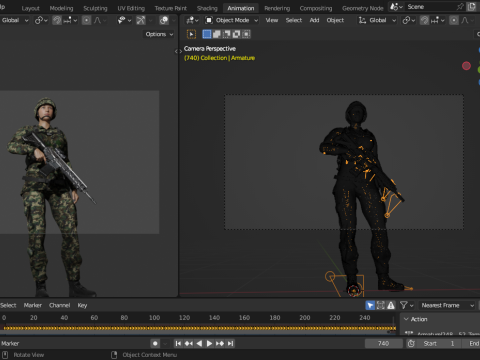 Female Marine Soldier 3D Модель
