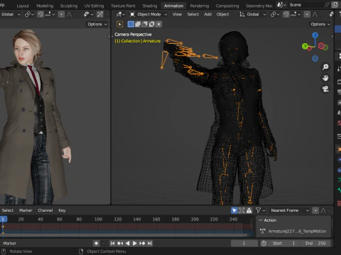 Female Detective 3D Model