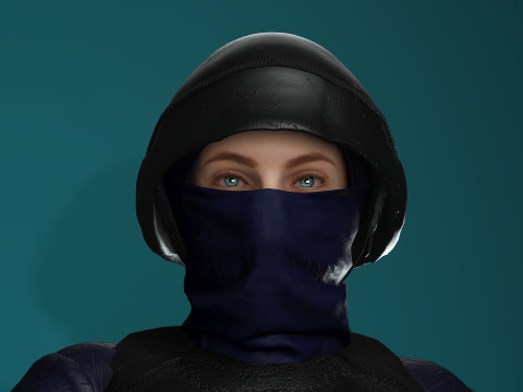 Female SWAT Soldier 3D Model