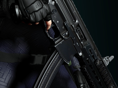 Female SWAT Soldier 3D Model