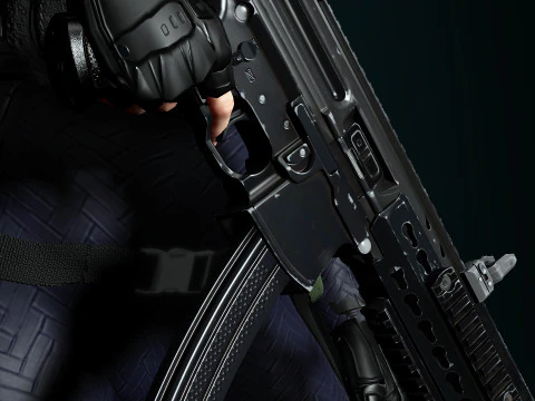 Female SWAT Soldier 3D Model
