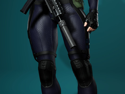 Female SWAT Soldier 3D Model