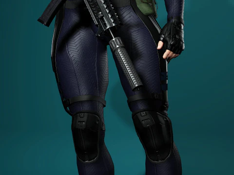 Female SWAT Soldier 3D Model