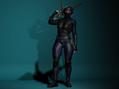 Female SWAT Soldier 3D Model