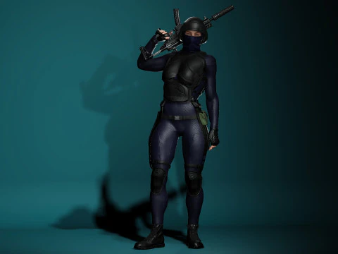 Female SWAT Soldier 3D Model
