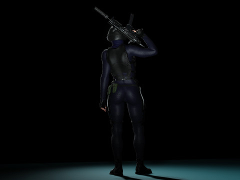 Female SWAT Soldier 3D Model