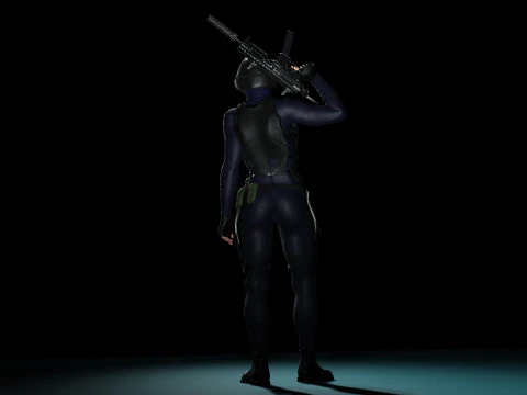 Female SWAT Soldier 3D Model