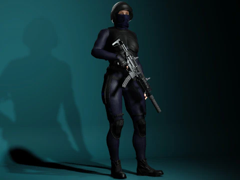 Female SWAT Soldier 3D Model