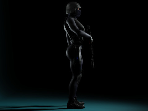 Female SWAT Soldier 3D Model