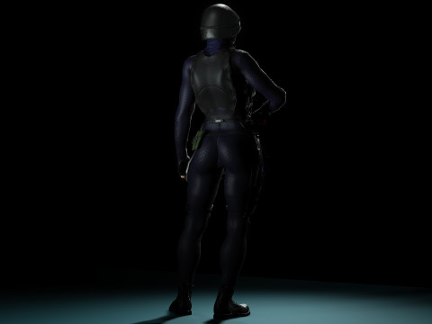Female SWAT Soldier 3D Model