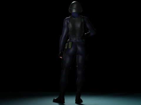 Female SWAT Soldier 3D Model