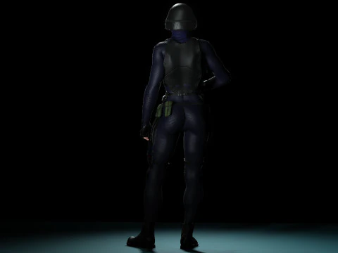 Female SWAT Soldier 3D Model