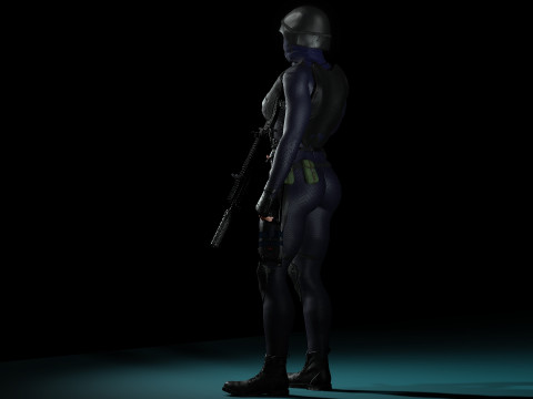 Female SWAT Soldier 3D Model