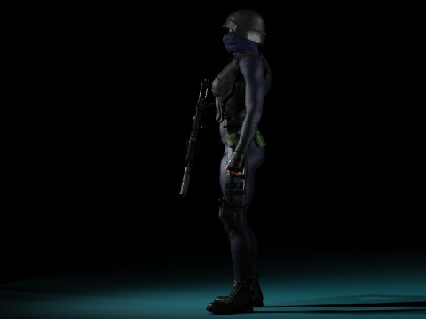Female SWAT Soldier 3D Model