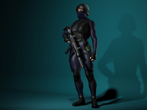 Female SWAT Soldier 3D Model