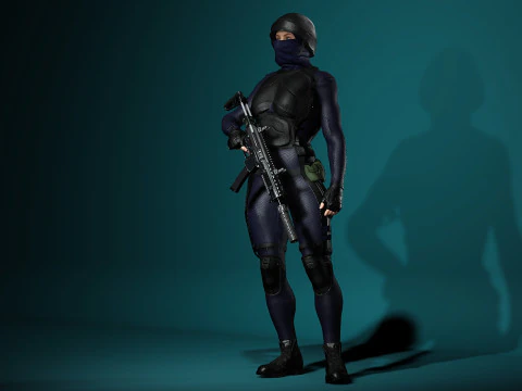 Female SWAT Soldier 3D Model