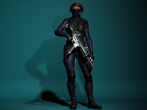 Female SWAT Soldier 3D Model