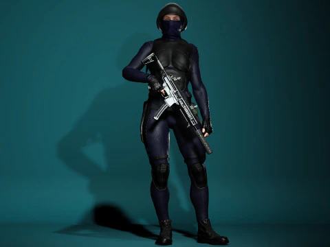 Female SWAT Soldier 3D Model