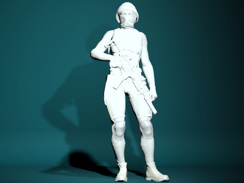 Female SWAT Soldier 3D Model
