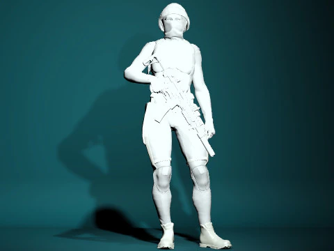 Female SWAT Soldier 3D Model