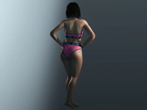 Sexy Girl In Undies 3D Model