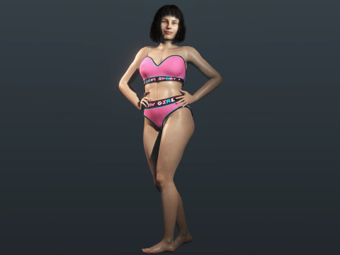 Sexy Girl In Undies 3D 模型