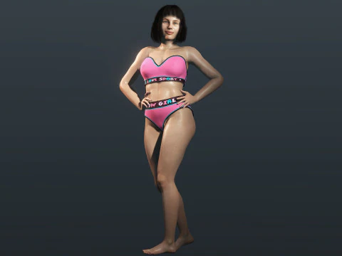 Sexy Girl In Undies 3D Model