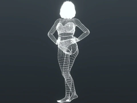Sexy Girl In Undies 3D Model