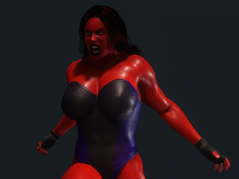 Red She-Hulk 3D Model
