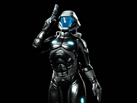 Space Moon Guardian Modèle 3D
